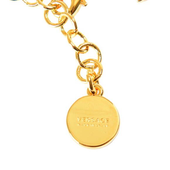 Versace Black Braided Leather Gold Color Medusa Head Charm Adjustable Bracelet - Picture 3 of 4